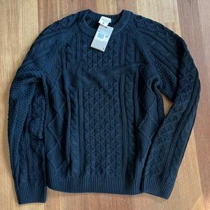 New Nike Men’s Sportswear Cable Knit sweater size XS color Black